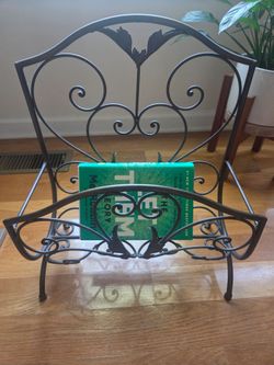 Wrought Iron Scrollwork Magazine Rack