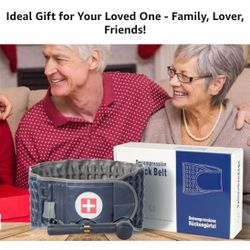 Back Pain Belt Inflatable Lumbar Support for Lower Back Pain Relief Decompression Belt Spinal Traction Device, One Size Fits 29-49 Waist Open Box