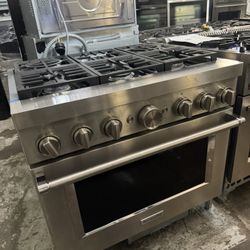 36”KITCHENAID DUAL FUEL SIX BURNER RANGE 