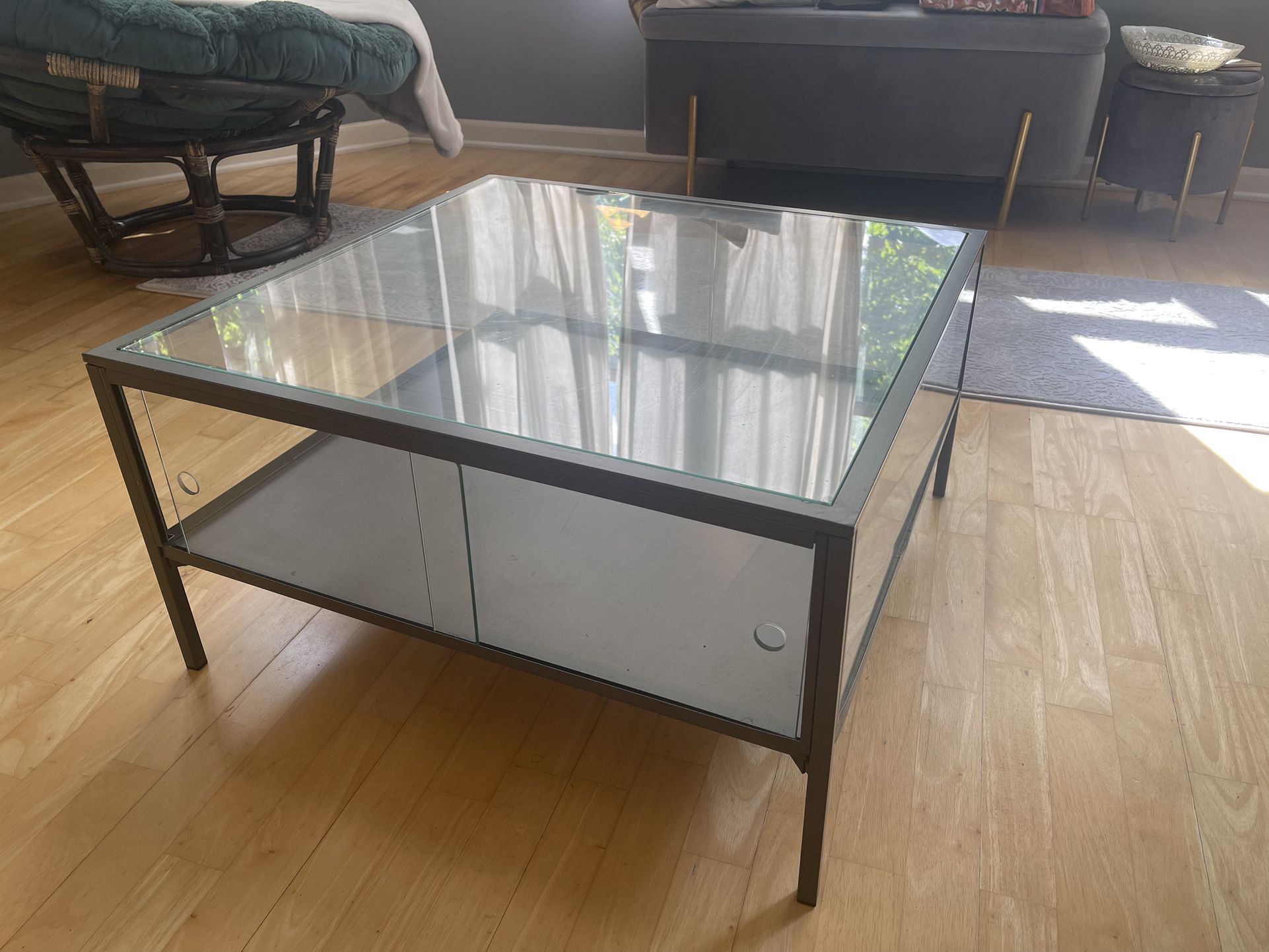 MOVING ASAP BEST OFFER IKEA  Sliding Door Glass Coffee Table 