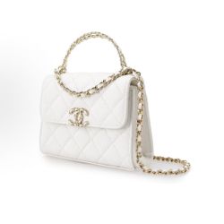 CHANEL 23P Spring and Summer Kelly Leather Chain Diamond Hollow Handle Granular Embossing(off72)46