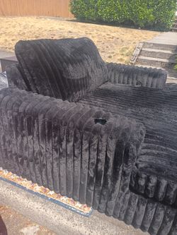 Black Velvet/Plush Sofa