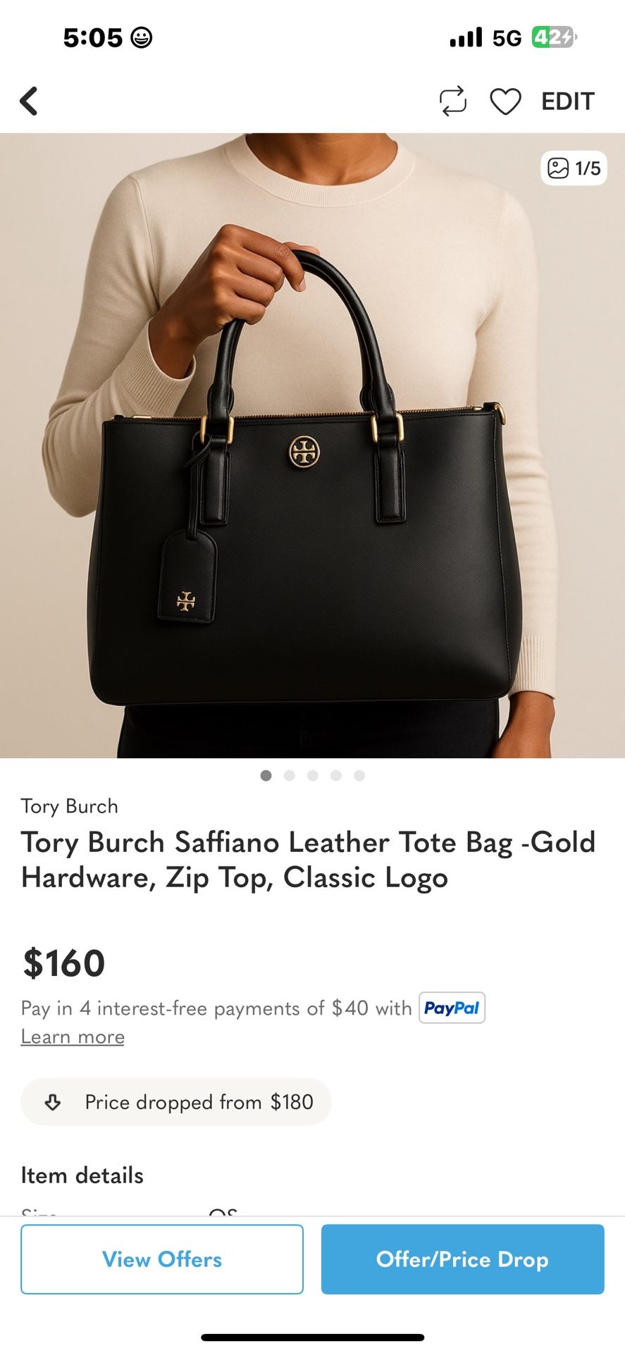 Tory Burch Saffiano leather Tote
