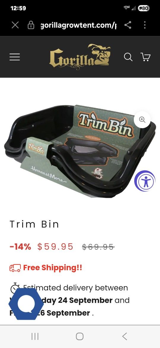 Harvest More Trim Bin. 
