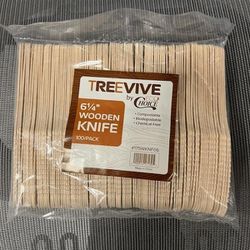 Brand NEW SEALED Treevive Compostable Wooden Knife For Parties