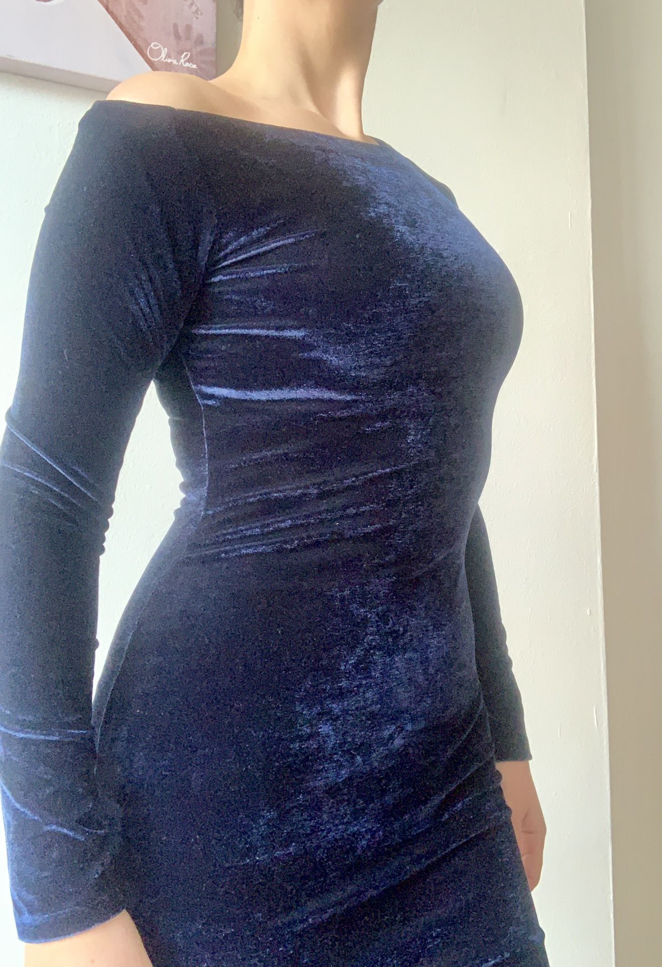 Reiss Dress, Blue Velvet - joarbit.com