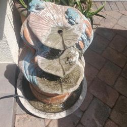 Beautiful Heavy Cement Fountain 30 H Base Is 20 