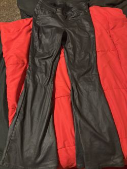 Flared Leather Jeans