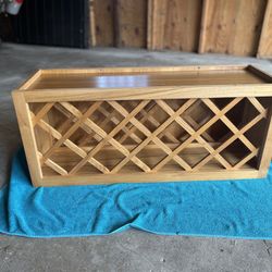 Wine Bar Cabinet 36 Inches Wide By 15 Inches High By 12 Inches Deep, Light Oak Wood, Great Condition