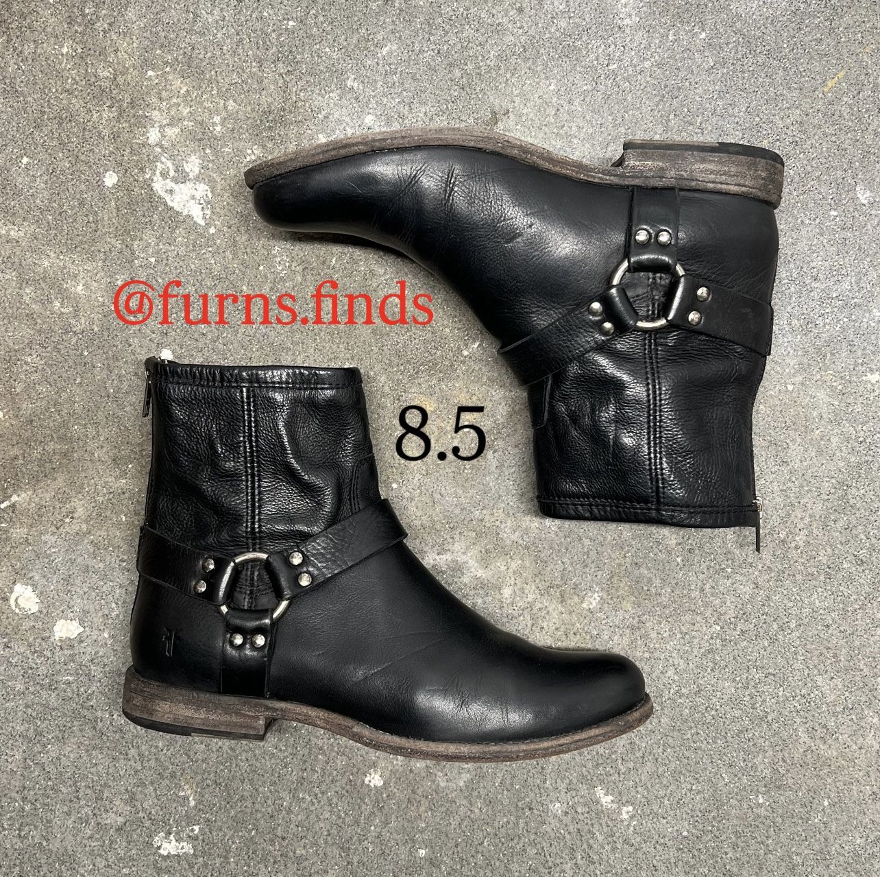 Vintage Frye Motorcycle Leather Zipper Boot