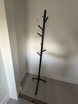 Black wood coat hanger