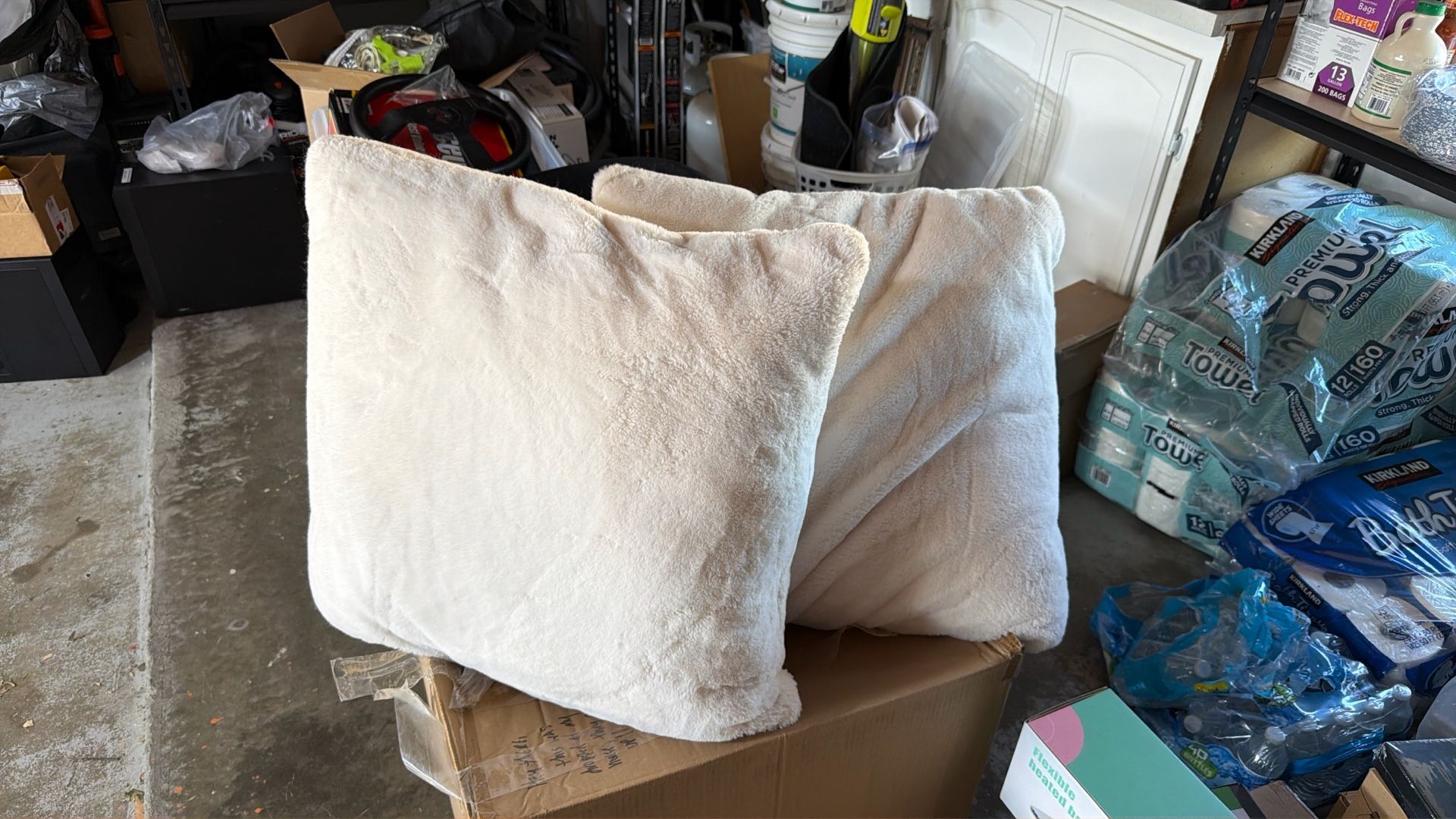 2 Big White Pillows For Couch