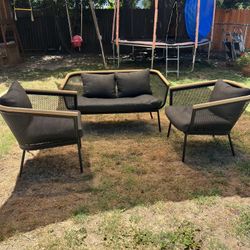 Modern outdoor patio conversation set 