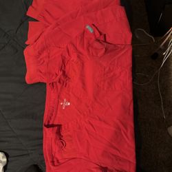 Small Red med Couture  Scrub Set 
