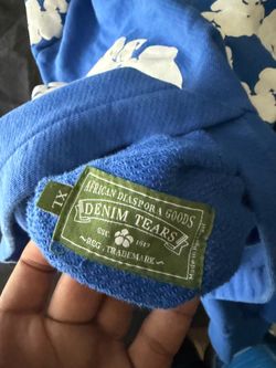 Blue denim tear