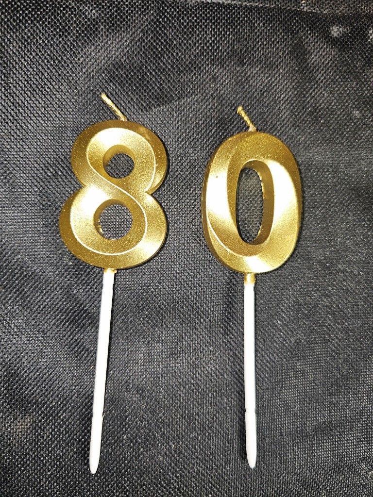Birthday 80th candles & cake top