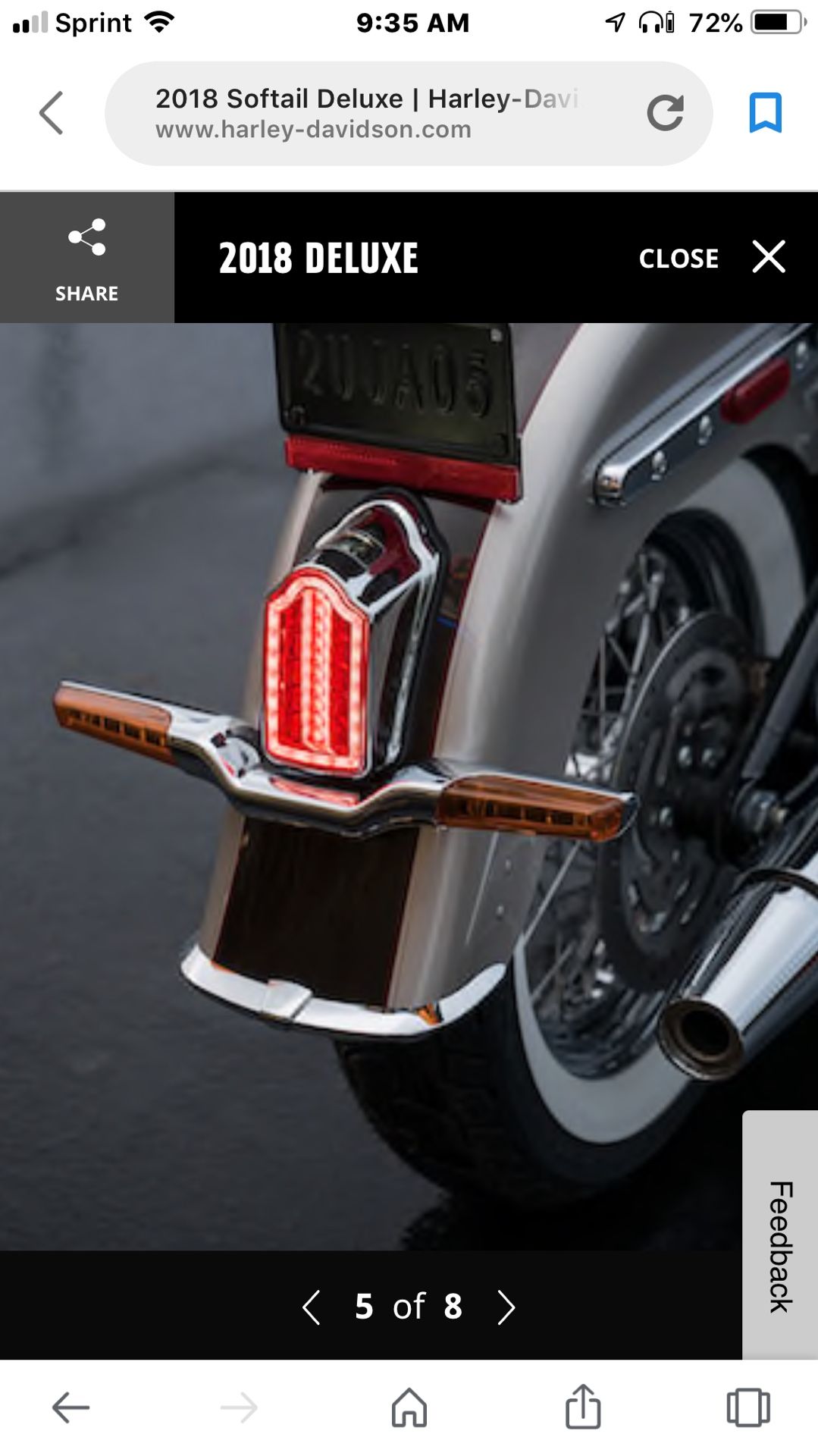 Softail deluxe top tombstone taillight