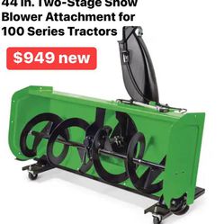 JOHN DEERE 44 IN TWO-STAGE SNOW BLOWER ATTACHMENT FOR 100 SERIES TRACTORS 