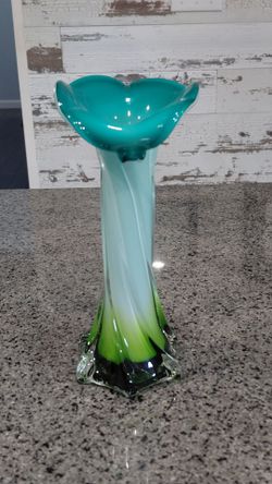 Jack In The Pulpit Calla Lilly Glass Art Bud Vase