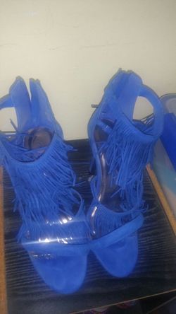 Ashley Stewart Fringed heels size 10