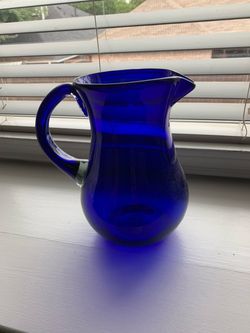 New Hand Blown Cobalt Blue Mexico Pitcher - Make Offer