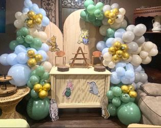 Backdrop and balloons
