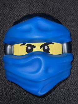 LEGO NINJAGO PLASTIC MASK COSTUME JAY BLUE NINJA HALLOWEEN