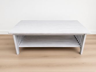 Mission Style Wood Coffee Table with Shelf
