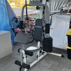 Weight Machine, Bench, Bar And Weights 