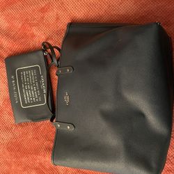 Reversible Coach Navy Blue Tote w/Wallet