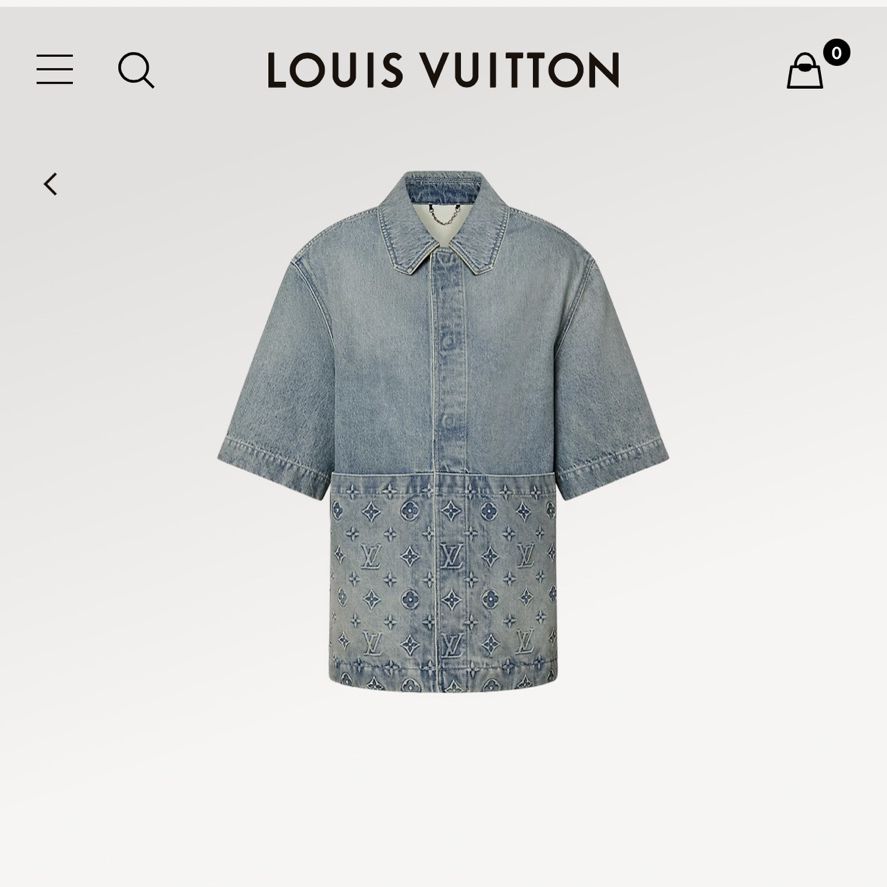 Louis Vuitton Short Sleeve Denim Workwear Shirt Washed Denim Men's - US
