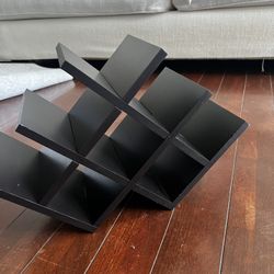 Table Wine Rack Black Wood 