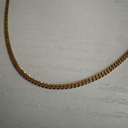 18” 2mm Gold Over Silver Flat Cuban Chain – Italy Stamped .925