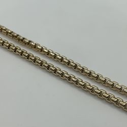 10k Yellow Gold Unisex Box Link 26” Necklace