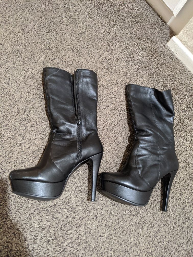 High heeled boots size 6.5