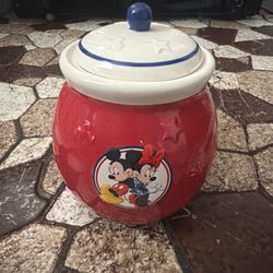 Vintage 1990’S Walt Disney Mickey Mouse & Minnie Mouse Ceramic Cookie Jar