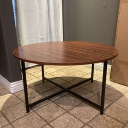 New Large Brown Circular Coffee Table
