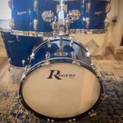 Vintage Rogers Londoner Drum Set In Blue Onyx 