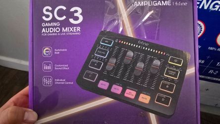 Fifine SC3 Gaming Audio Mixer – RGB, Streaming, Podcast