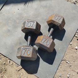 70lb Hex Dumbbells 