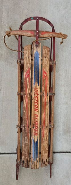 Vintage Western Clipper flexible-runner sled