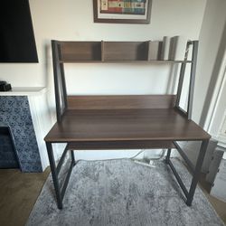 Computer Desk with Hutch - 47”W X 54”H - $50