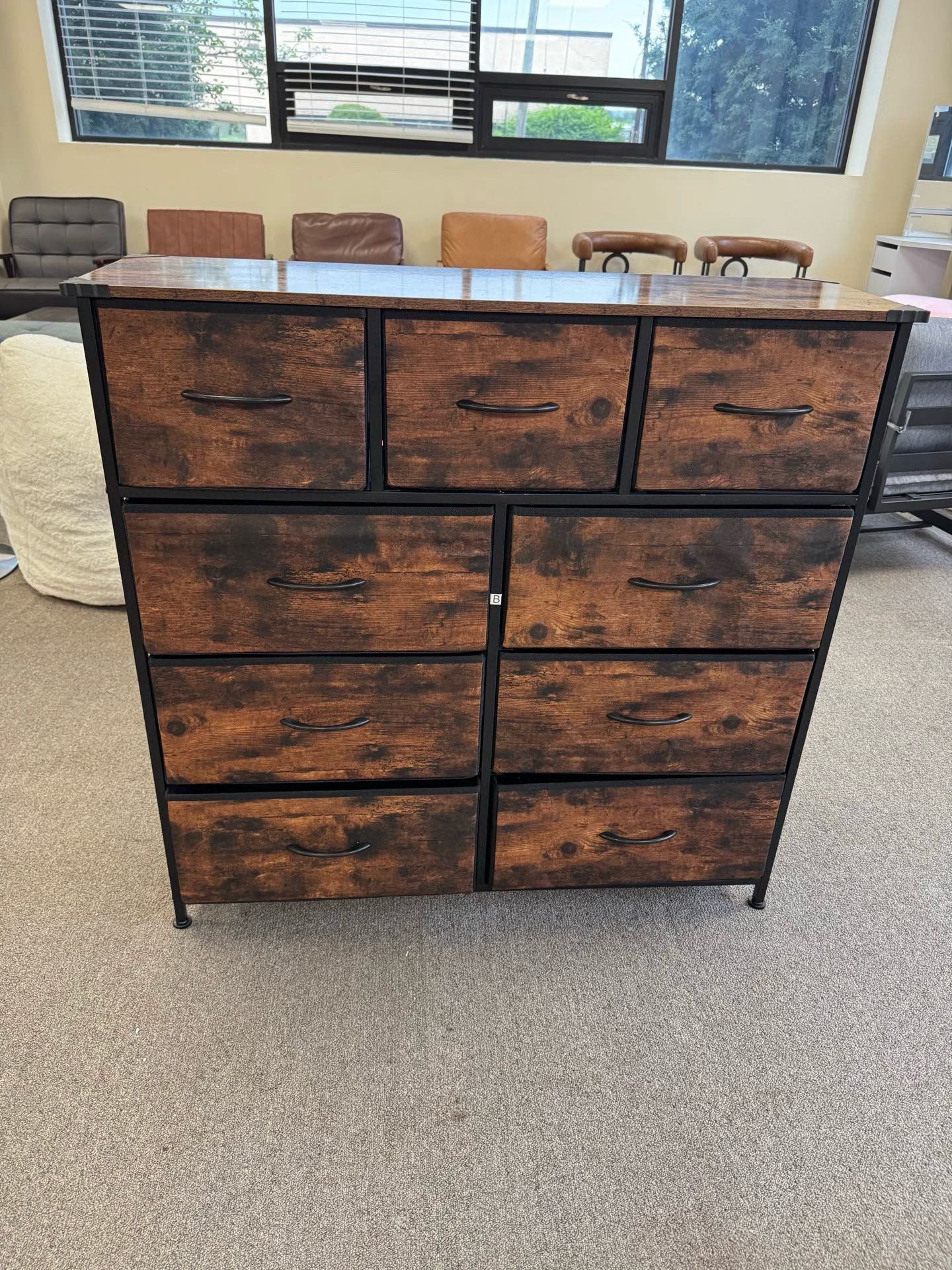 9 Drawer Dresser, Modern Dresser, Fabric Organizer Storage Cabinet for Bedroom Living Room, Wooden Grain brand new in box $90 A3(9+1)