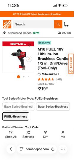 M18 brushless Milwaukee drill/driver