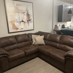 Brown Ashley Furniture Leather Sectional