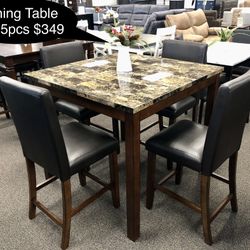New Solid Dining Table Set 5pcs 