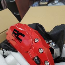 Caliper Brake Covers Gloss Red (4)- Pc $275. Installed  Chevy GMC 14-+18  