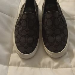 Coach  'Chrissy' Monogram Slip Ons Size 5.5R