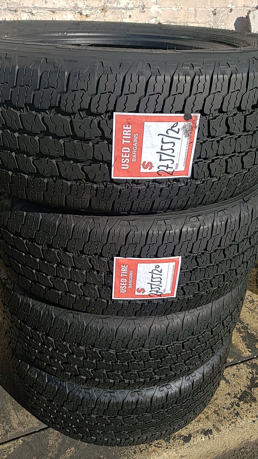 Four matching Goodyear tires for sale 275/55/20