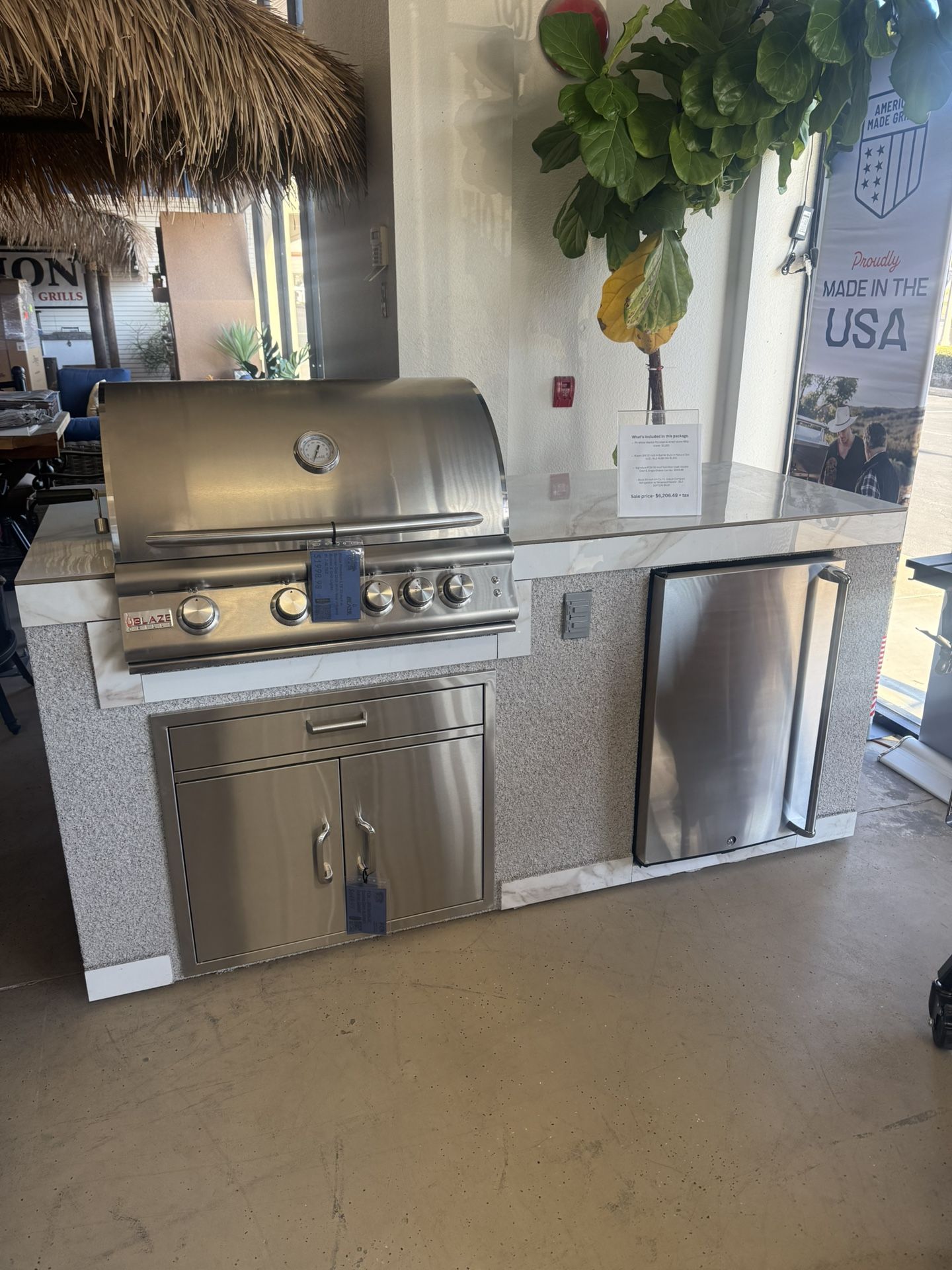 7FT BBQ Island W/ Blaze Equipment!